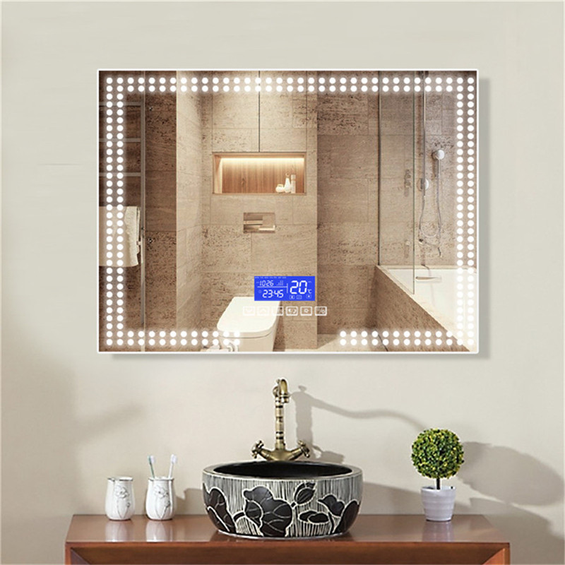 Vysoká kvalita Zdi Mounted Cooper-free LED Lighted wall koupelna zrcadlo s bluetooth reproduktor