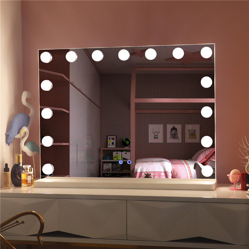 Velké stolní hollywoodské zrcadlo pro líčení s žárovkami